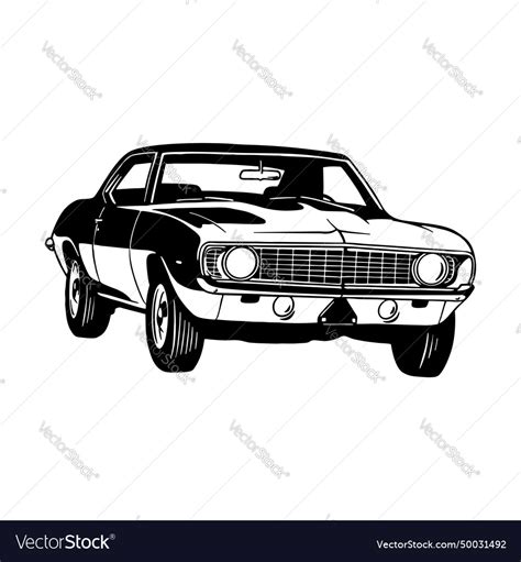 Muscle Car Us Classic Stencil Royalty Free Vector Image