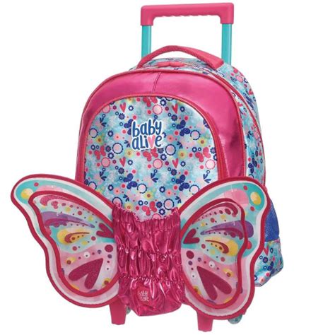 Mochila Rodinha Carrinho Baby Alive D Borboleta M Original No Shoptime