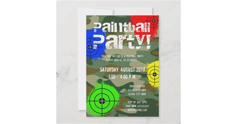 Personalized paintball party invitations | Zazzle