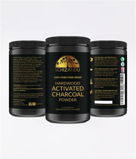 Schizandu Hardwood Activated Charcoal Powder Organic Oz Juneva Health