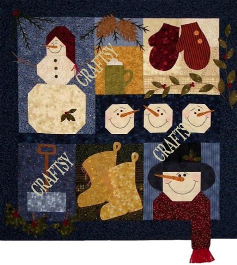 Winter Snowman Sampler Quilt Pattern By Pgpeddler Craftsy Christmas