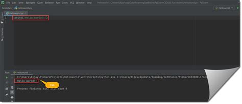 Python Hello World Program Step By Step Using Pycharm Visual Studio