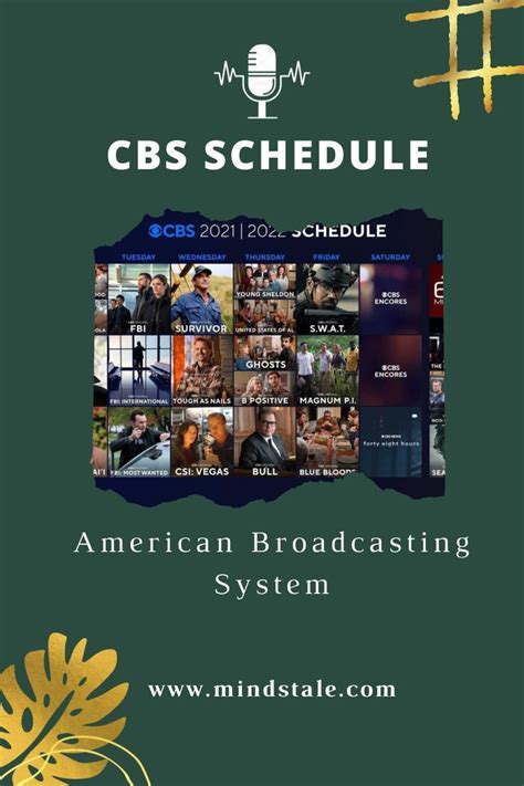 CBS Schedule of American Broadcasting System | Cbs, Broadcast, Tough as ...