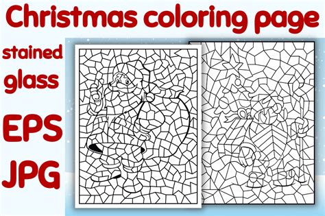 Christmas Stained Glass Coloring Page Graphic By RohColoringHome