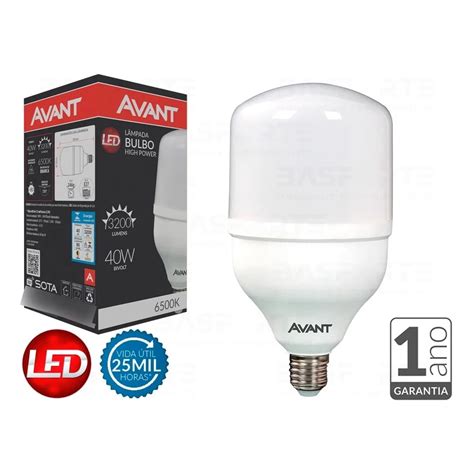 Lâmpada Led Bulbo Hp 40w Alta Potencia E27 Branco Frio 6500k Shopee