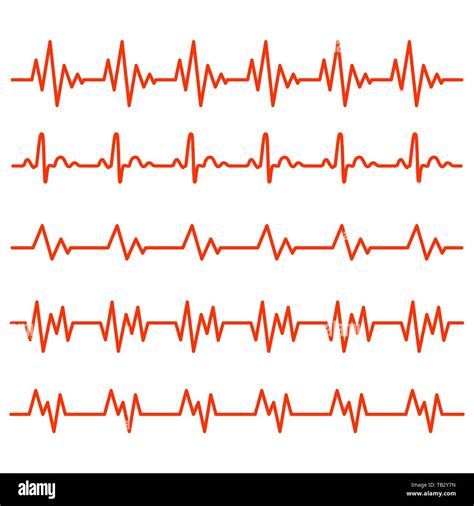 Latido Rojo Iconos En Un Diseño Plano Ilustración Vectorial Signo Del Electrocardiograma