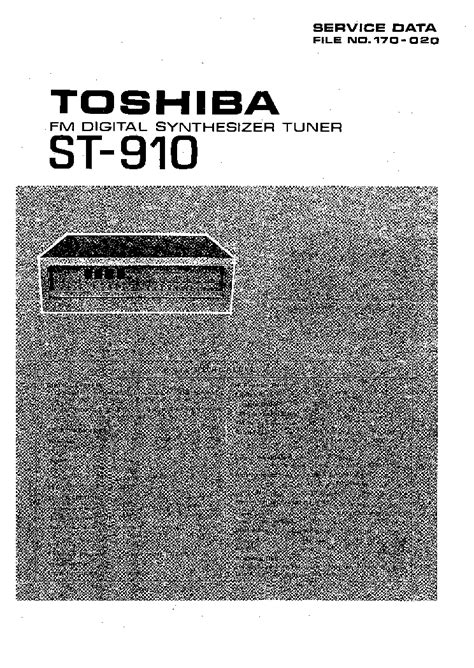 TOSHIBA ST-910 Service Manual download, schematics, eeprom, repair info ...