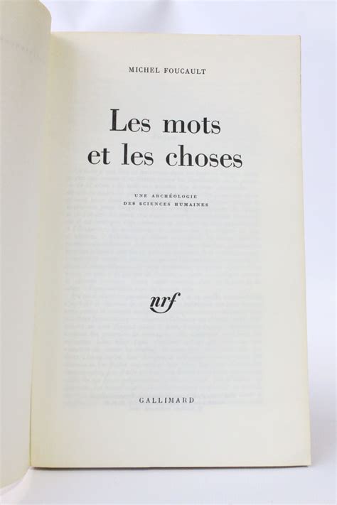 FOUCAULT Les Mots Et Les Choses First Edition Edition Originale