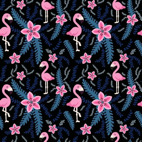 Flamingos cor de rosa em poses diferentes fundo pássaros exóticos