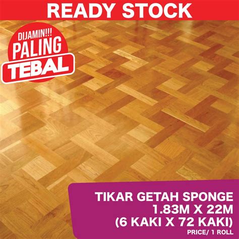 Tikar Getah Sponge Tertebal 12mm Gulung Besar 183mx22m6kakix72kaki