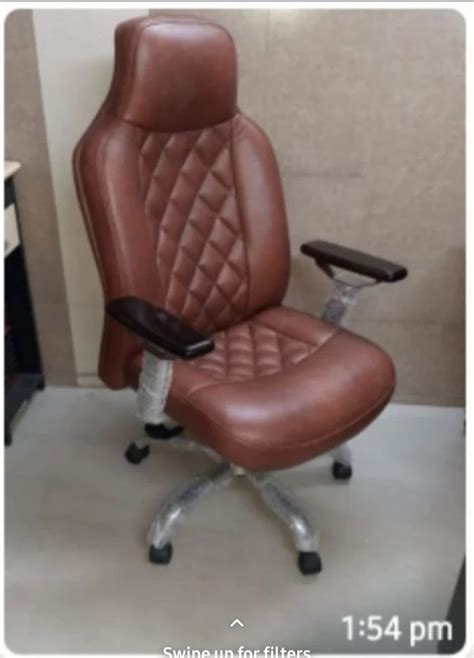 Boss High Back Rexine Office Chair Brown At Rs In Ahmedabad Id