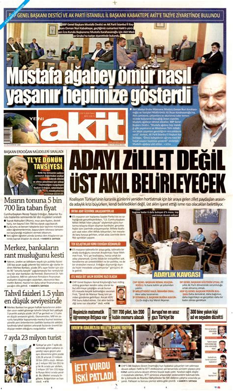 Yeni Akit Gazetesi 23 Ağustos 2022 Salı