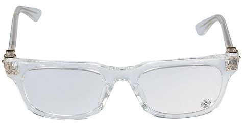 Chrome Hearts Logo Rectangle Transparent Glasses In White Lyst Uk