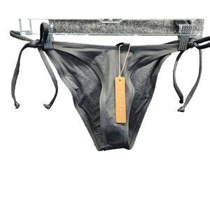 Skims Swim New Skims Swim Tie Bikini Dippy Tie Bottoms Gunmetal