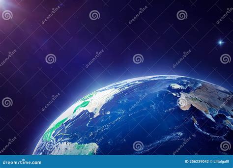 Blue Planet Earth Ten Thousand Years Later Illustration Stock