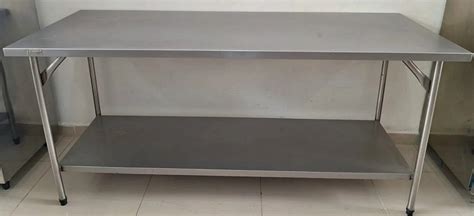 Bancada Mesa De Inox Prateleira Inferior Lisa 1 80m X 70cm X 90cm