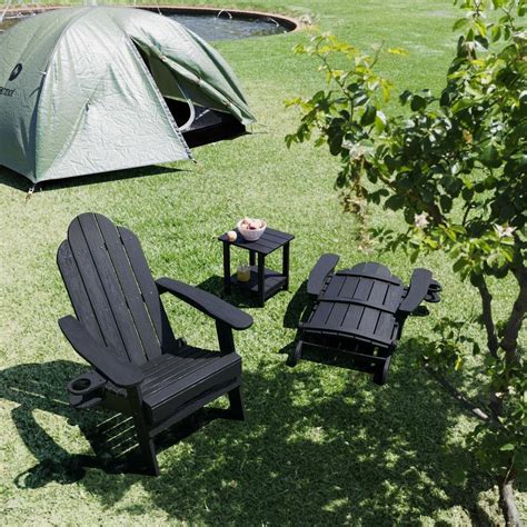 Lue Bona Miranda Folding Black Recycled Plastic Hips Outdoor Patio