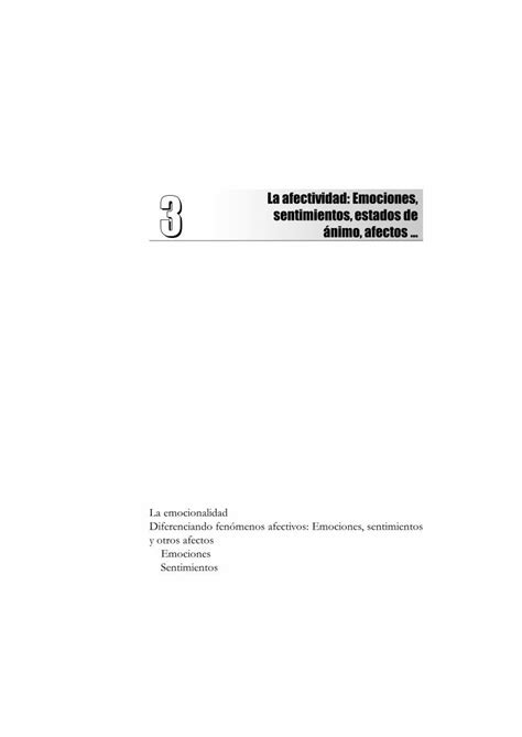 PDF La afectividad Emociones sentimientos estados de ánimo