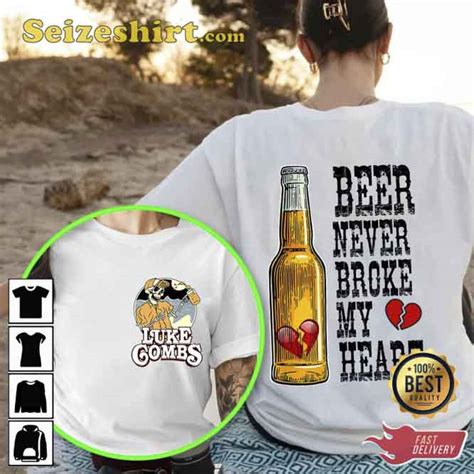 Luke Comb Beer Never Broke My Heart Tour T Shirt 2 Side