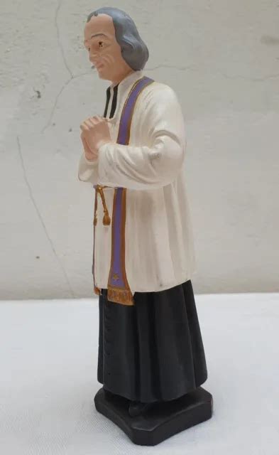 STATUE PLÂTRE POLYCHROME St Jean Baptiste Marie Vianney Curé d Ars