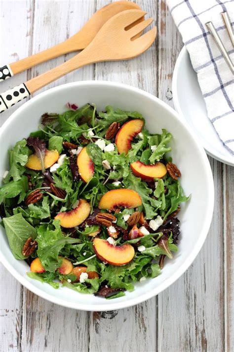 Peach Feta And Pecan Salad Green Valley Kitchen Recipe Summer