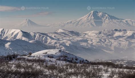 Daily winter snowshoe hiking tour from Geghard monastery to Garni gorge