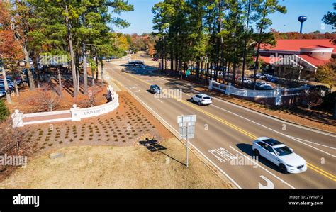 Oxford, MS - November 28, 2023: University of Mississippi sign at the entrance of Campus in ...