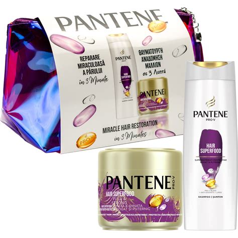 Set Cadou Pentru Ingrijirea Parului Pantene Pro V Superfood Sampon 360