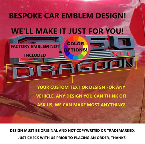 Custom Vehicle Emblems Bespoke Design and Fabrication - Etsy