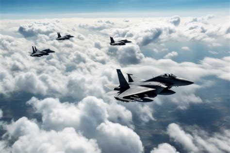 Premium Ai Image Fighter Jets Soaring Through The Clouds In A