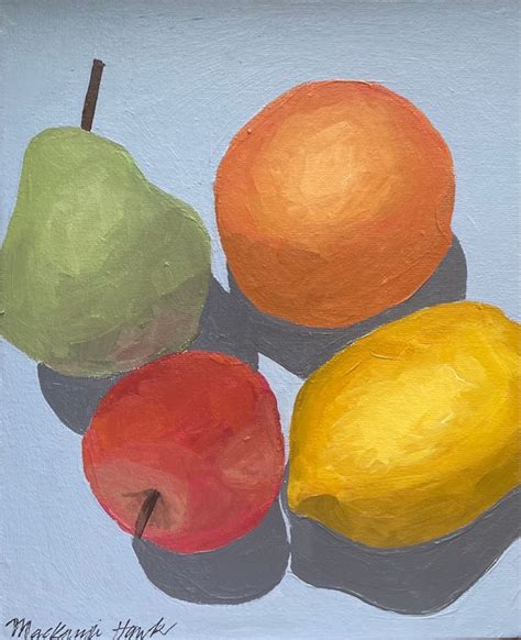 Fruity Still Life Acrylic Painting Cute Simple Food Etsy