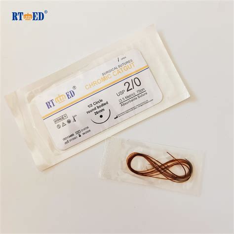 Disposable Absorbable Chromic Catgut Surgical Suture With Needle USP3 7