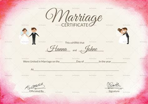 Elegant Marriage Certificate Design Template In Psd Word With Regard To