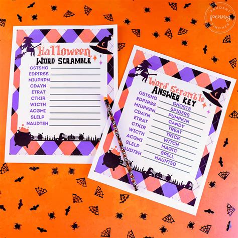 Free Printable Halloween Word Scramble Prudent Penny Pincher