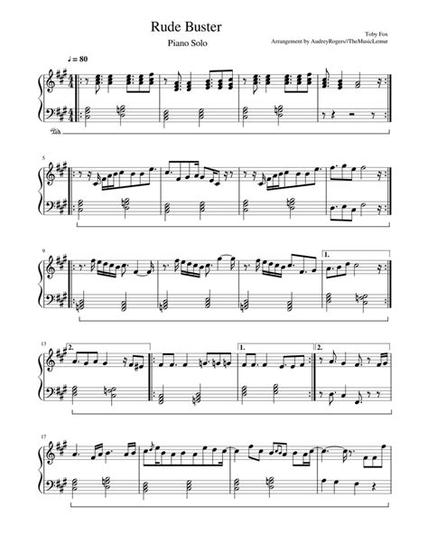 Rude Buster Easy Piano Deltarune Sheet Music For Piano Solo