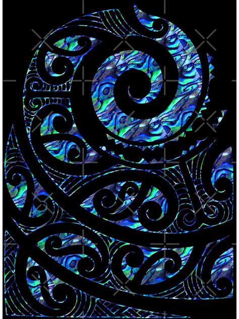 New Zealand Maori Paua Tattoo Koru Design Sticker For Sale By