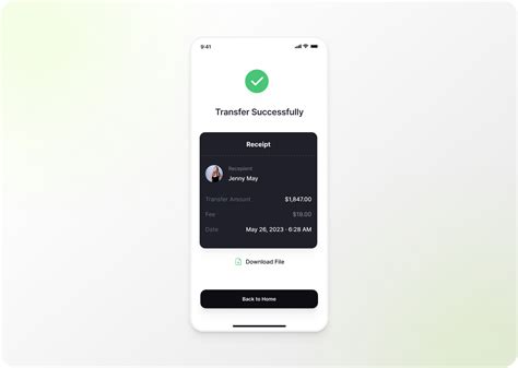 transfer success screen  daniel  bright  dribbble