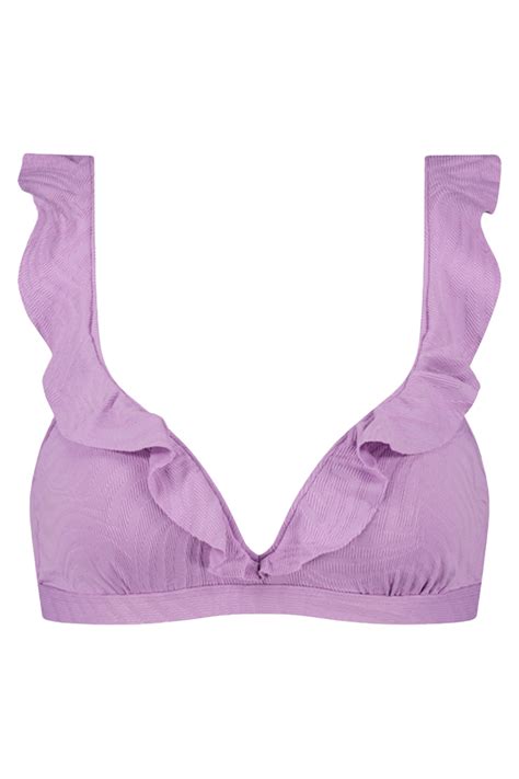 Beachlife Purple Swirl Ruffle Bikini Top I Farfallina Nl