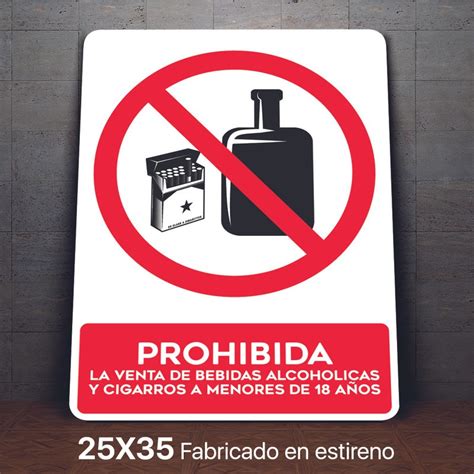 Señalamiento Prohibida La Venta De Alcohol A Menores 25x35 Meses sin