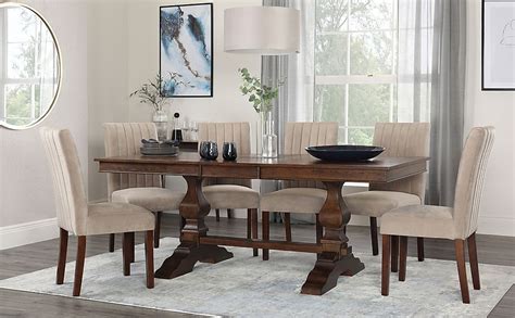 Cavendish Extending Dining Table Salisbury Chairs Dark Oak Veneer