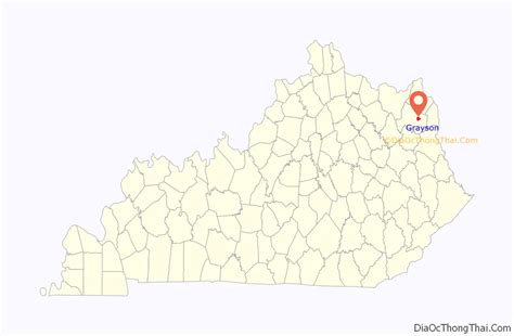 Map of Grayson city, Kentucky - Thong Thai Real