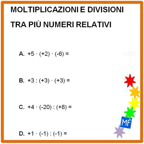 Moltiplicazioni E Divisioni Tra Pi Numeri Relativi Esempi Ed