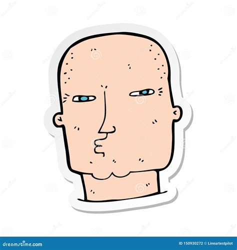 Um Adesivo Criativo De Um Cara Careca De Desenho Animado Ilustração do