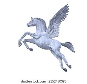 pegasus mythical white winged horse flying stock illustration