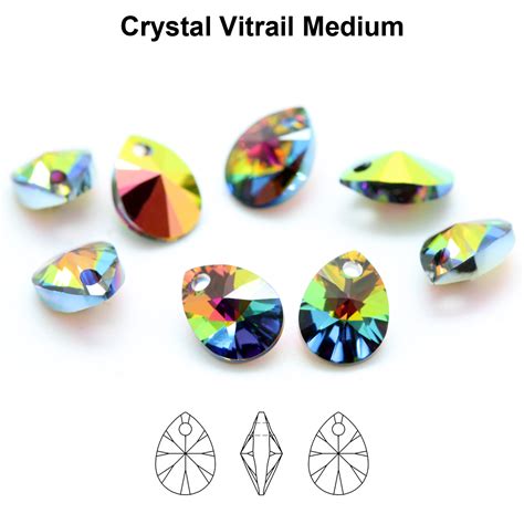 4 X Genuine Swarovski 6128 Xilion Mini Pear Pendant 10mm Many Colors Ebay