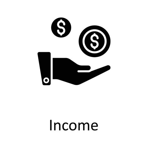 Income Vector Solid Icon Design Illustration Taxes Symbol On White