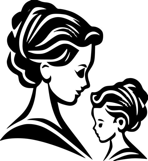 Mother, Black and White Vector illustration 24142165 Vector Art at Vecteezy