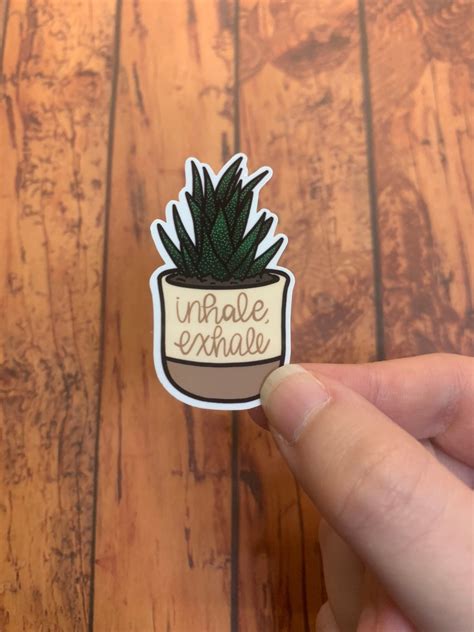 Inhale Exhale Sticker Inhale Exhale Waterproof Sticker Just Breathe