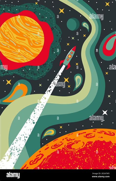 Psychedelic Space 1960s Style Backgrounds, Illustrations, Covers ...