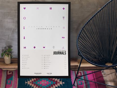 Justin Bieber Journals Album Cover Poster For Wall Art Sold By